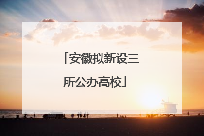 安徽拟新设三所公办高校
