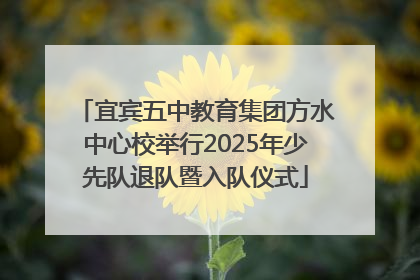 宜宾五中教育集团方水中心校举行2025年少先队退队暨入队仪式