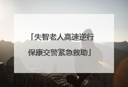 失智老人高速逆行 保康交警紧急救助