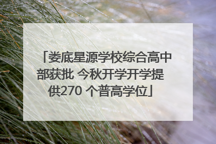 娄底星源学校综合高中部获批 今秋开学开学提供270 个普高学位