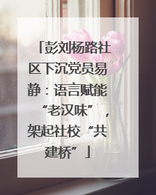 彭刘杨路社区下沉党员易静：语言赋能“老汉味”，架起社校“共建桥”