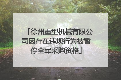 徐州重型机械有限公司因存在违规行为被暂停全军采购资格