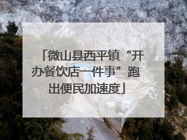 微山县西平镇“开办餐饮店一件事”跑出便民加速度