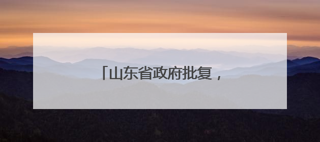 山东省政府批复，同意设立这一学院