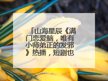 山海星辰《满门恋爱脑，唯有小师弟正的发邪》热播，短剧也有仙侠群像