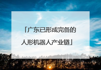 广东已形成完备的人形机器人产业链
