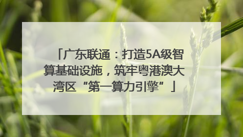 广东联通：打造5A级智算基础设施，筑牢粤港澳大湾区“第一算力引擎”