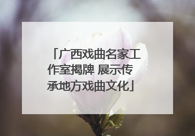 广西戏曲名家工作室揭牌 展示传承地方戏曲文化