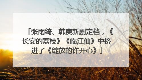 张雨绮、韩庚新剧定档，《长安的荔枝》《临江仙》中挤进了《绽放的许开心》