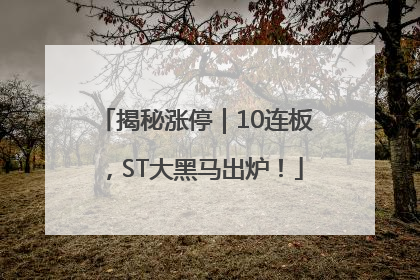 揭秘涨停｜10连板，ST大黑马出炉！