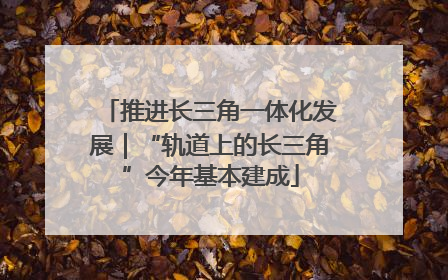 推进长三角一体化发展｜“轨道上的长三角”今年基本建成