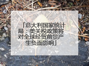 意大利国家统计局：美关税政策将对全球经贸前景产生负面影响