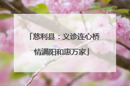 慈利县：义诊连心桥 情满阳和惠万家