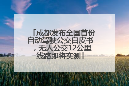 成都发布全国首份自动驾驶公交白皮书，无人公交12公里线路即将实测