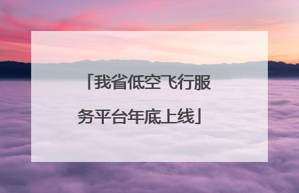 我省低空飞行服务平台年底上线