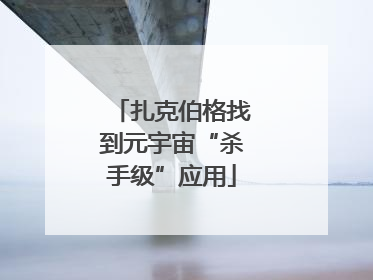 扎克伯格找到元宇宙“杀手级”应用