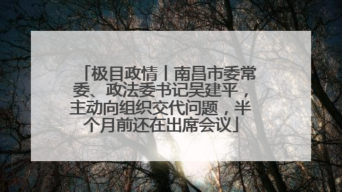 极目政情丨南昌市委常委、政法委书记吴建平，主动向组织交代问题，半个月前还在出席会议