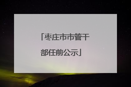 枣庄市市管干部任前公示
