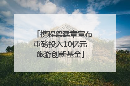 携程梁建章宣布重磅投入10亿元旅游创新基金