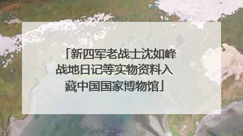 新四军老战士沈如峰战地日记等实物资料入藏中国国家博物馆