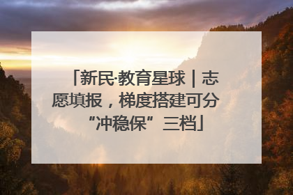 新民·教育星球｜志愿填报，梯度搭建可分“冲稳保”三档