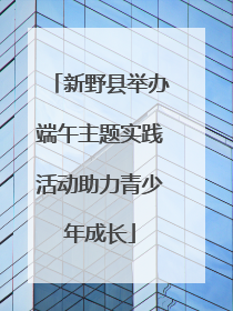 新野县举办端午主题实践活动助力青少年成长