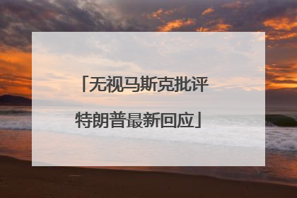 无视马斯克批评 特朗普最新回应