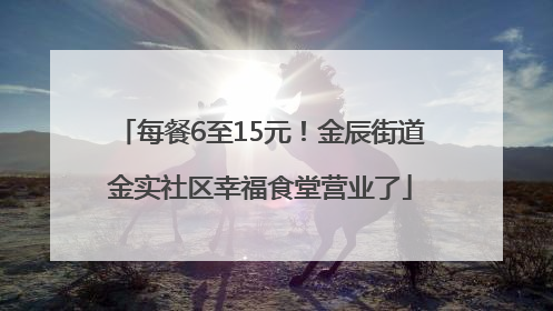 每餐6至15元！金辰街道金实社区幸福食堂营业了