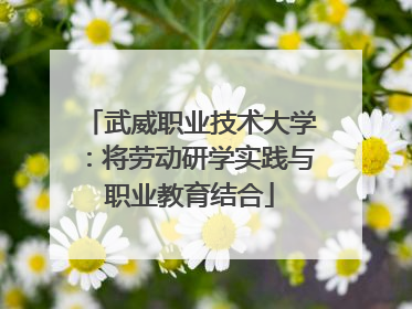 武威职业技术大学：将劳动研学实践与职业教育结合