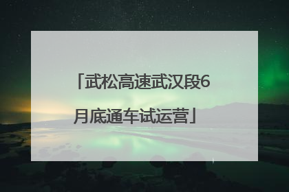 武松高速武汉段6月底通车试运营