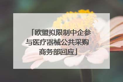 欧盟拟限制中企参与医疗器械公共采购 商务部回应