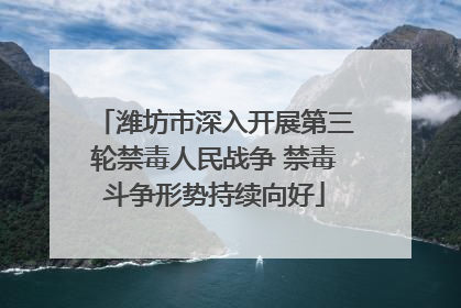 潍坊市深入开展第三轮禁毒人民战争 禁毒斗争形势持续向好