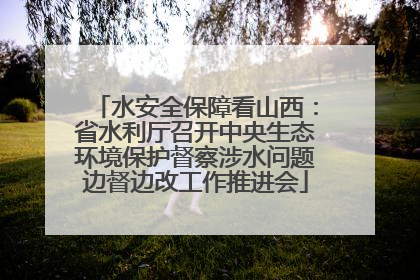水安全保障看山西：省水利厅召开中央生态环境保护督察涉水问题边督边改工作推进会