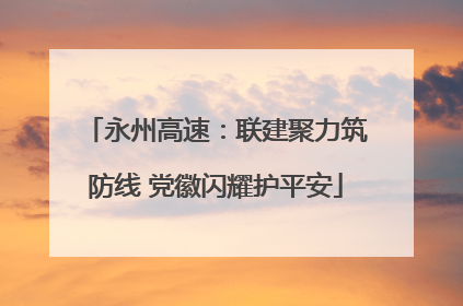 永州高速：联建聚力筑防线 党徽闪耀护平安