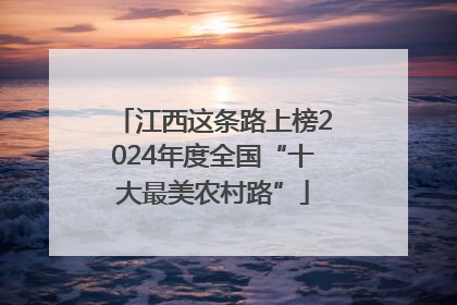 江西这条路上榜2024年度全国“十大最美农村路”