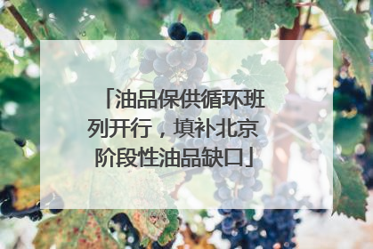 油品保供循环班列开行，填补北京阶段性油品缺口