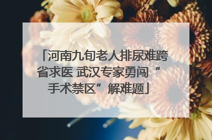 河南九旬老人排尿难跨省求医 武汉专家勇闯“手术禁区”解难题