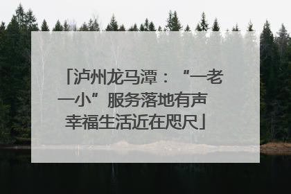 泸州龙马潭：“一老一小”服务落地有声 幸福生活近在咫尺