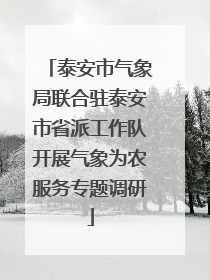 泰安市气象局联合驻泰安市省派工作队开展气象为农服务专题调研