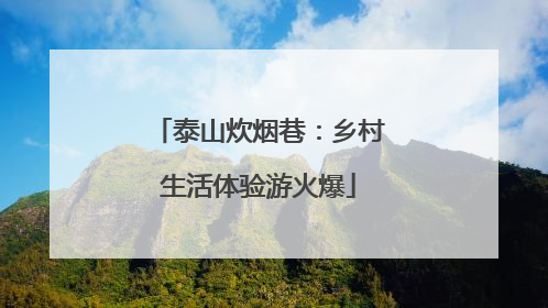 泰山炊烟巷：乡村生活体验游火爆