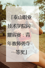 泰山职业技术学院闪耀省赛：青年教师勇夺一等奖