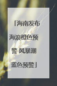 海南发布海浪橙色预警 风暴潮蓝色预警