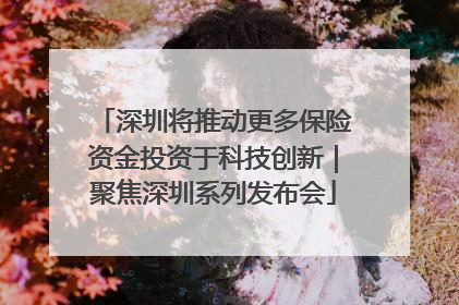深圳将推动更多保险资金投资于科技创新｜聚焦深圳系列发布会