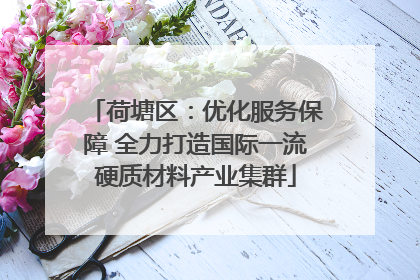 荷塘区：优化服务保障 全力打造国际一流硬质材料产业集群