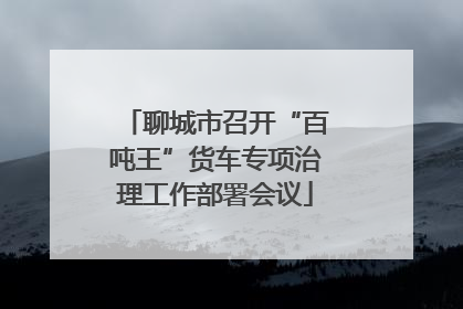 聊城市召开“百吨王”货车专项治理工作部署会议
