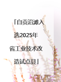 自贡沿滩入选2025年省工业技术改造试点县