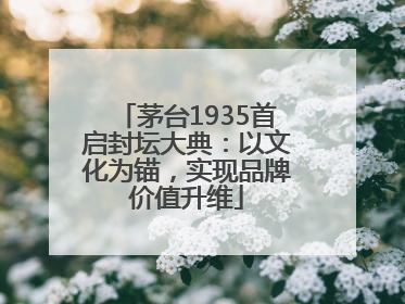 茅台1935首启封坛大典：以文化为锚，实现品牌价值升维