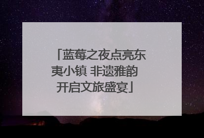 蓝莓之夜点亮东夷小镇 非遗雅韵开启文旅盛宴
