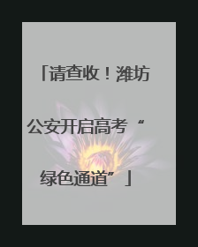请查收！潍坊公安开启高考“绿色通道”