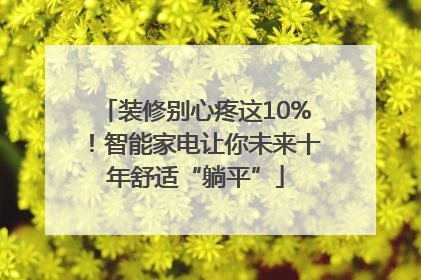 装修别心疼这10%！智能家电让你未来十年舒适“躺平”